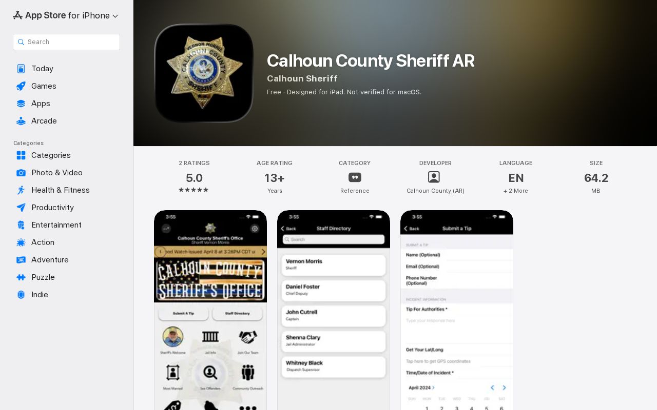 Calhoun County Sheriff app for jail contact and agency records information